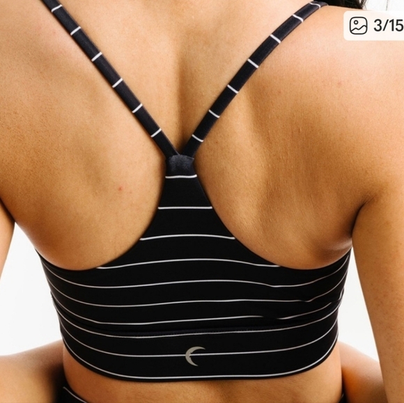 ZYIA Black Stripe Light N Tight Racer Straps Sports Bra XS - Picture 8 of 8